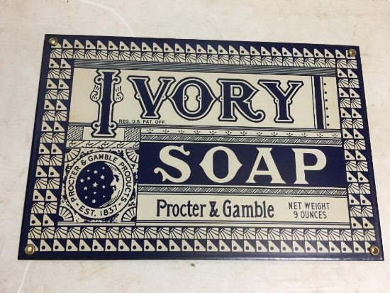 Vintage Metal Ivory Soap Sign