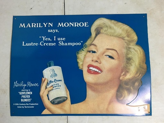 Marilyn Monroe Lustre-Creme Tin Sign