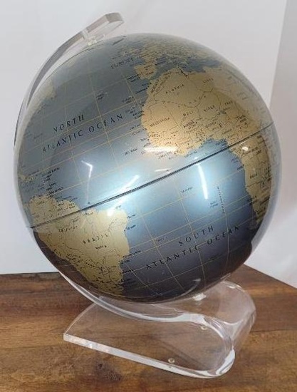 Vintage Diamond Marquise Replogle Series World Globe on Plastic Stand