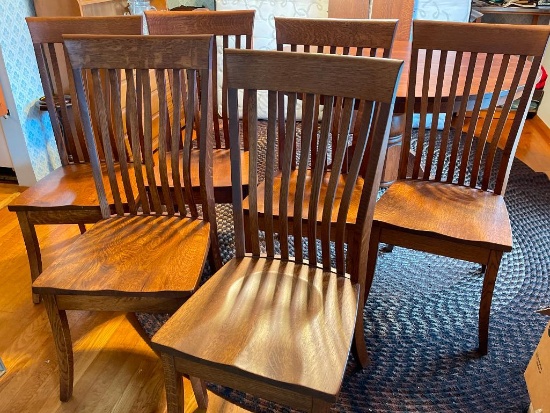 Set of Six Amish Made Dining Room Table Chairs