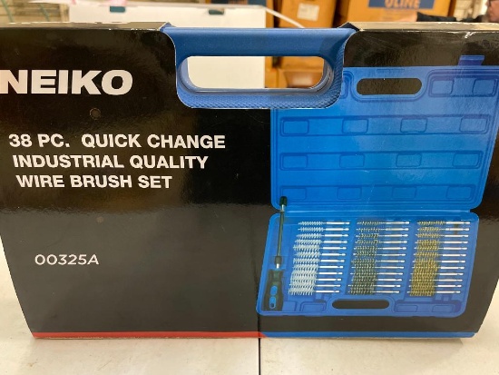 Neiko 38 Piece Quick Change Industrial Quality Wire Brush Set New in Box