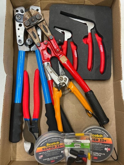 Misc Tool Lot Incl Pliers, Bolt Cutters, Pipe Cutters and More