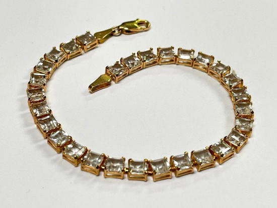 14K Gold Clear Synthetic Bracelet