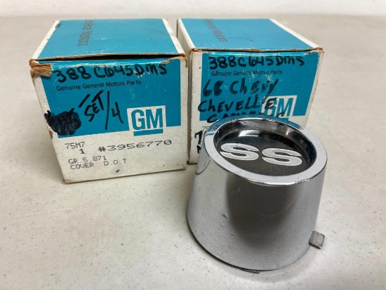 Two Boxes of OEM GM Set of Four SS Center Caps for 1969-1970 Chevelle/Camaro/Nova New in Box