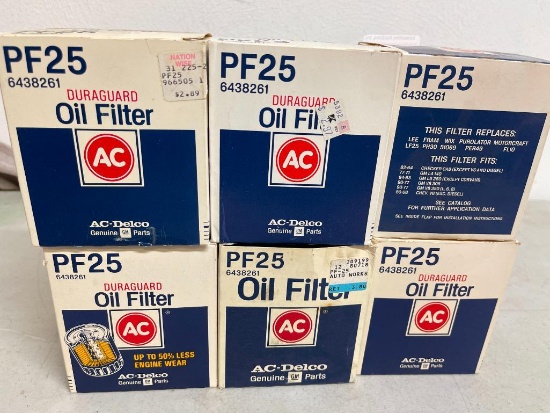 Group of Six Boxes of AC Delco Oil Filters #PF25