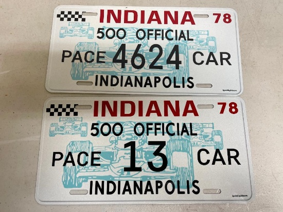 Two Indianapolis 500 Official 1978 Pace Car License Plates
