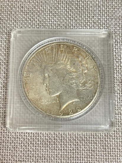 1922 Peace Silver Dollar Coin in Case