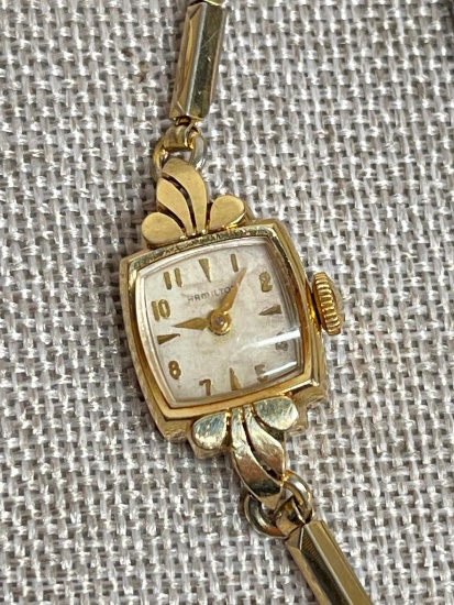 Ladies, Hamilton Watch, Unsure of Working Condition, Marked "10K Gold-Biggs" on Back