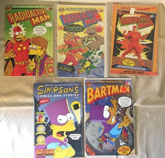 Group of Simpson's, Bartman and Radioactive Man Comic Books
