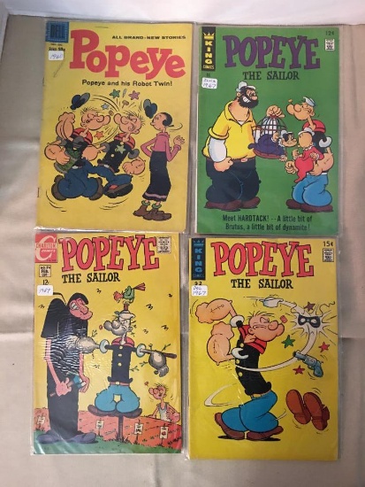 Set of Four Vintage 1960-1969 Popeye Comic Books