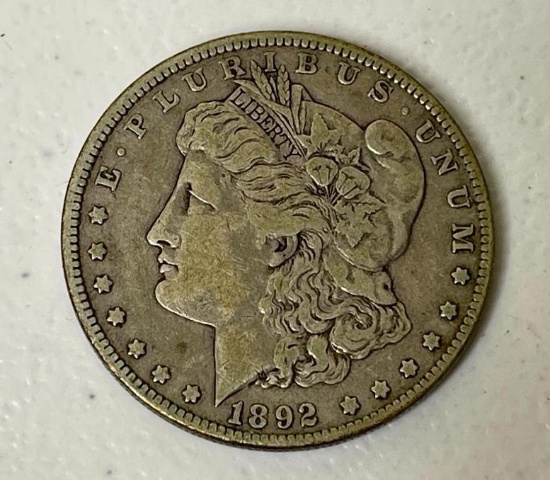 1892 US Morgan Silver Dollar Coin