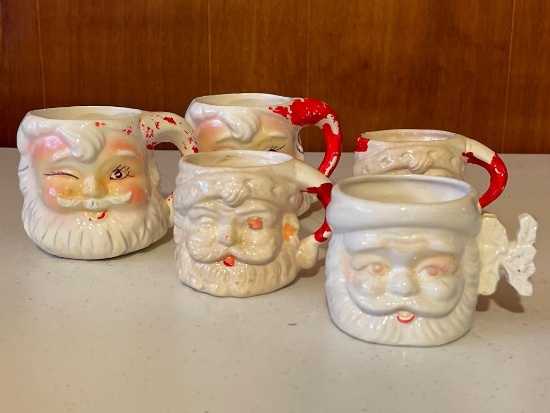 Vintage Ceramic Santa Mugs
