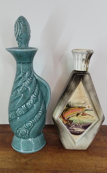 Group of 2 Vintage Jim Beam Whiskey Decanters