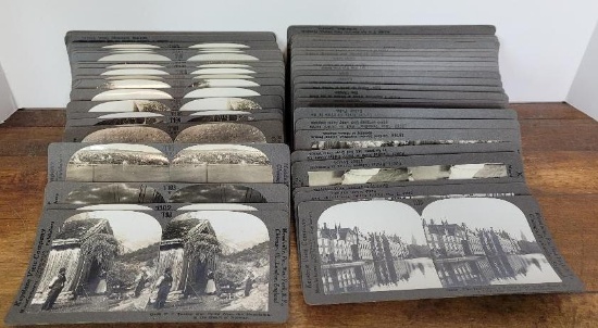 Group of over 45 Stereoscope Cards of European People and Places