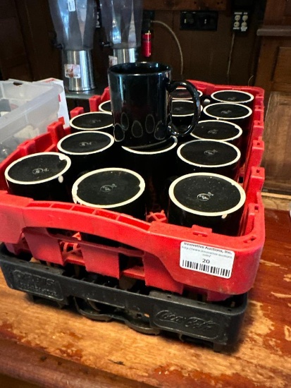 Two Crates of Black Ceramic Coffee Mugs