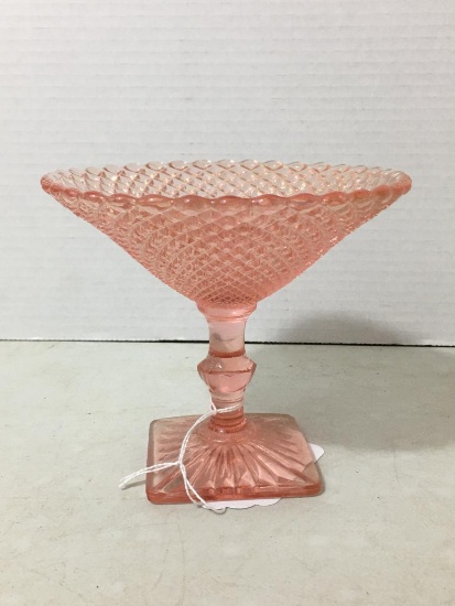 Vintage Pink Depression Glass Anchor Hocking Miss America Candy Compote Dish