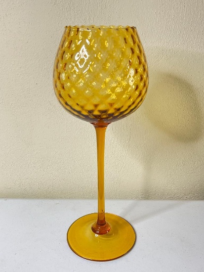 MCM Empoli Style Amber Glass Brady Vase