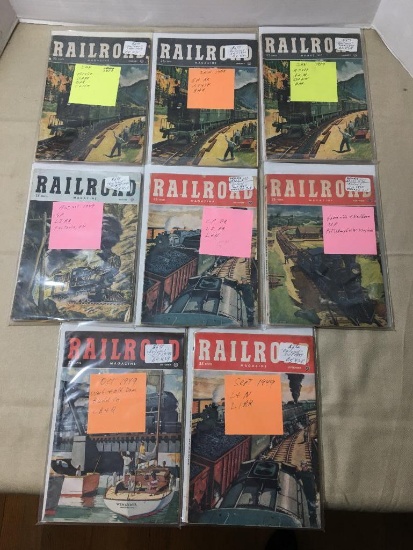 Eight Vintage Railroad Magazines 1949-1950