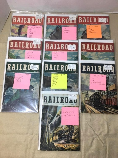 Ten Vintage Railroad Magazines 1949