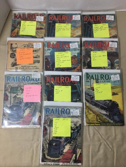 Ten Vintage Railroad Magazines 1946-1947