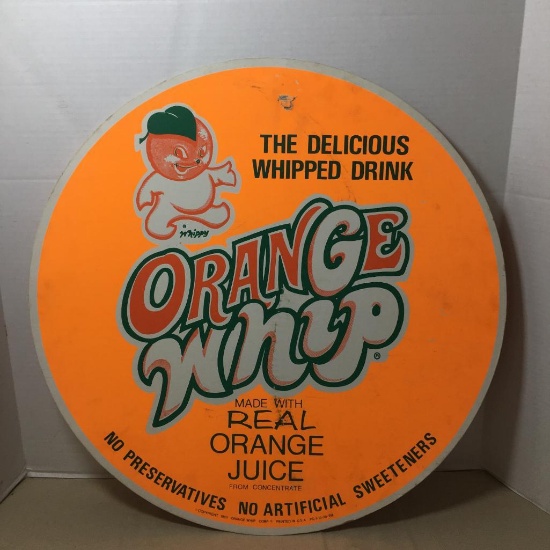 Vintage Orange Whip Cardboard Double Sided Sign