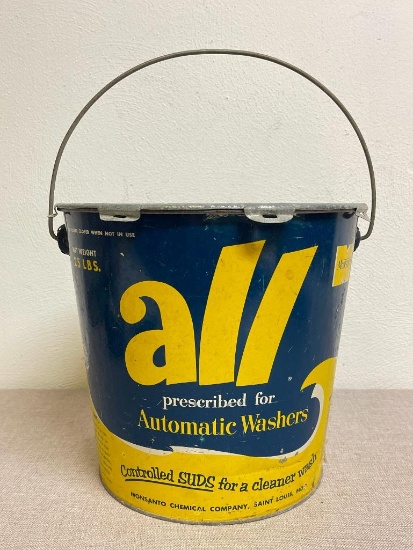 Vintage All Tin Bucket with Lid