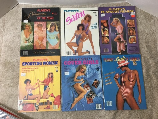 Set of Six Vintage Playboy Magazines 1986 - Like New Condition