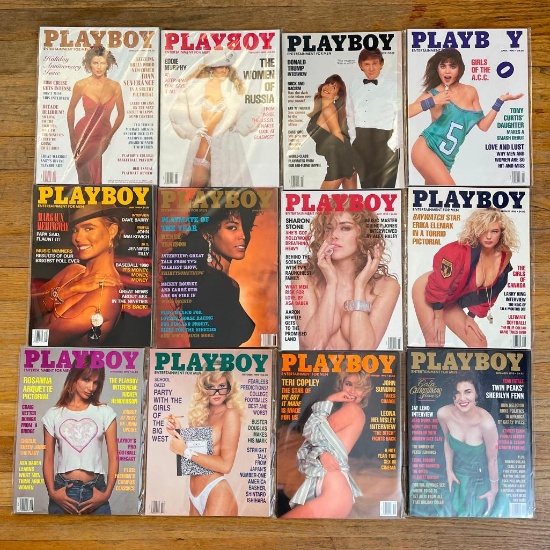Vintage Playboy Magazines - Complete Set 1990 - Like New Condition
