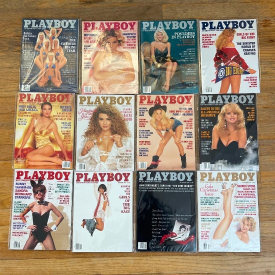 Vintage Playboy Magazines - Complete Set 1992 - Like New Condition