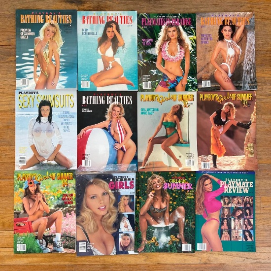 Twelve Misc Vintage Playboy Magazines - Like New Condition