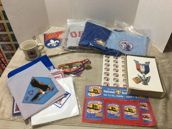 Misc Boy Scout Lot Incl T-Shirts, Scarves, Patches and More