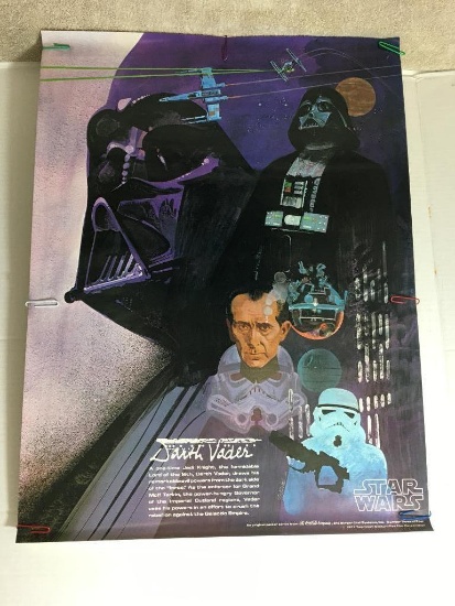 Vintage Star Wars Darth Vader Poster by Coca Cola 1977