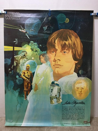 Vintage Star Wars Luke Skywalker Poster by Coca Cola 1977
