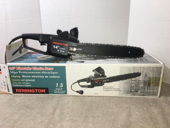Vintage Remington 14" Electric Chain Saw 1.5 HP - Appears New in Box