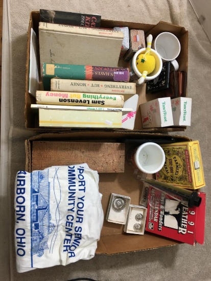 Misc Treasure Lot Incl Books, Wallets, Vintage Wood Glove Box and More