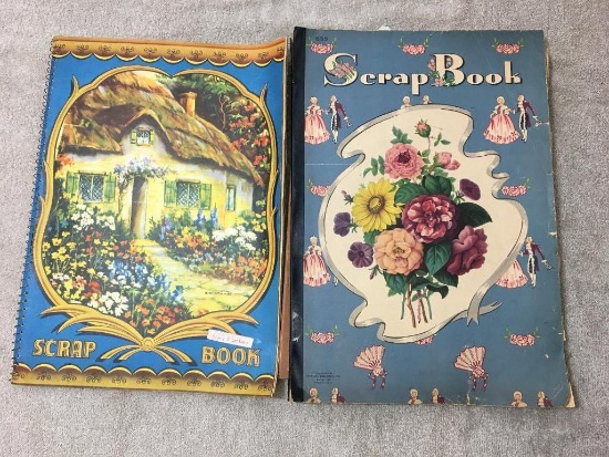 Two Vintage Hand Made Scrapbooks