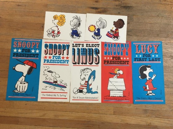 Five Peanuts Gang Presidential Posters and Paper Dolls