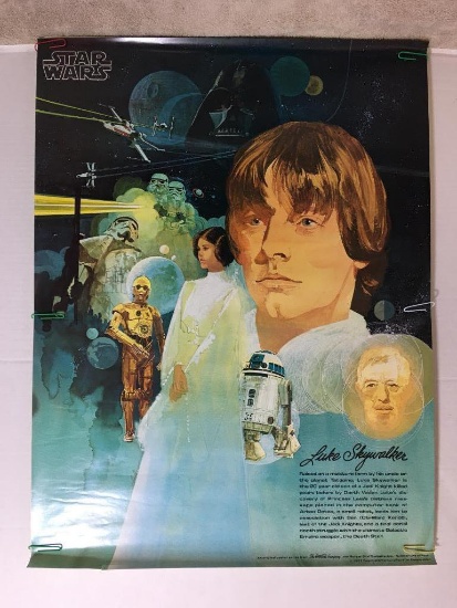 Vintage Star Wars Luke Skywalker Poster by Coca Cola 1977