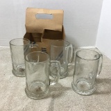 Set of Four Glass Mugs by Long John Silvers