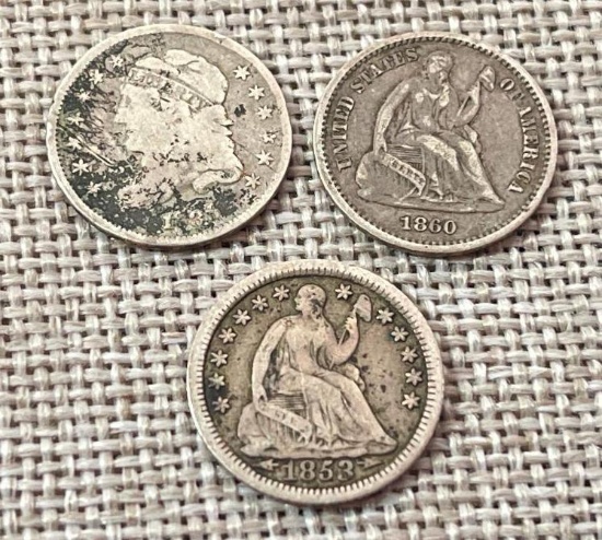 Group of 3 Half Dime Coins