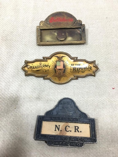 Three Vintage Pins Incl NCR