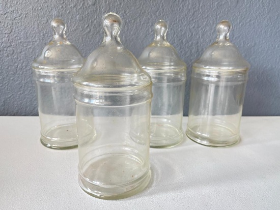 Set of 4 Apothecary Jars w/Lids