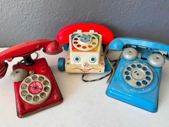 Group of 3 Vintage Toy Telephones
