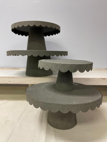 Group of Thin Metal Cake Stands