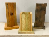 Group of 3 Handmade Wooden Twig Stands