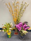 Group of 3 Artificial Flower Displays
