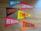 Six Vintage Double Sided Paper Pennants