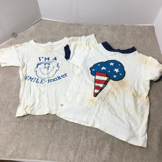 Two Vintage Childrens T-Shirts Size M