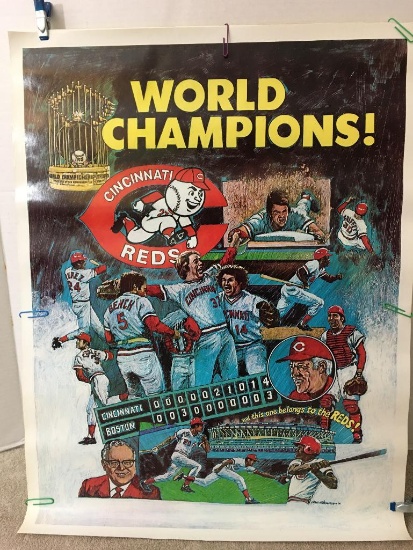 Vintage Cincinnati Reds World Champions Poster 1975