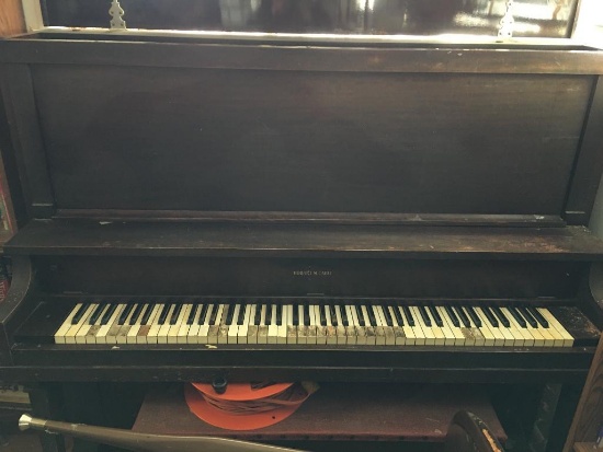 Antique Hobart M Cable Upright Piano and Bench